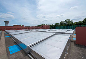 Movable aluminum water purification plant cover